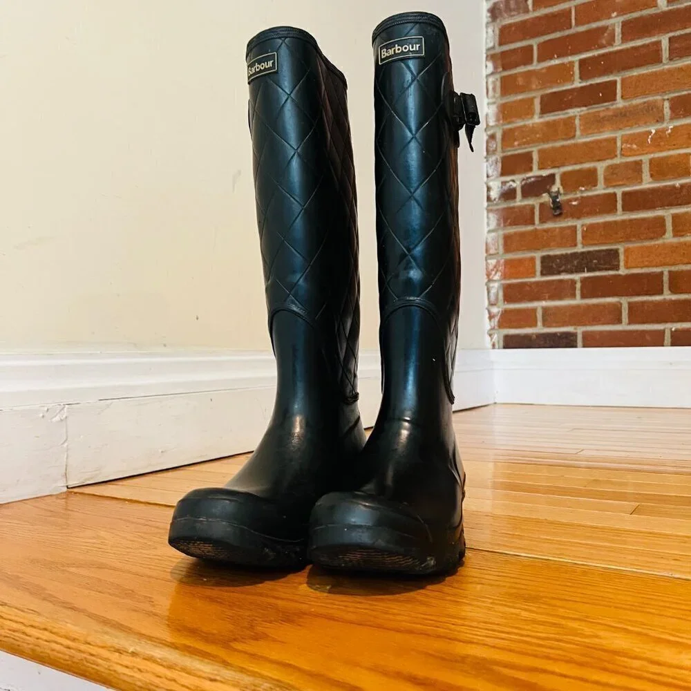 Barbour Women's Bede Wellington Boots Black Size 5